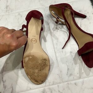 Michael Kors burgundy heels.  Soles are dirty but rest is in great shape.